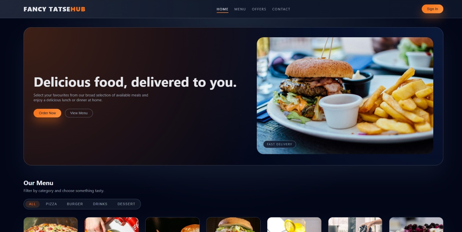 Restaurant Food Ordering project screenshot